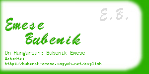 emese bubenik business card